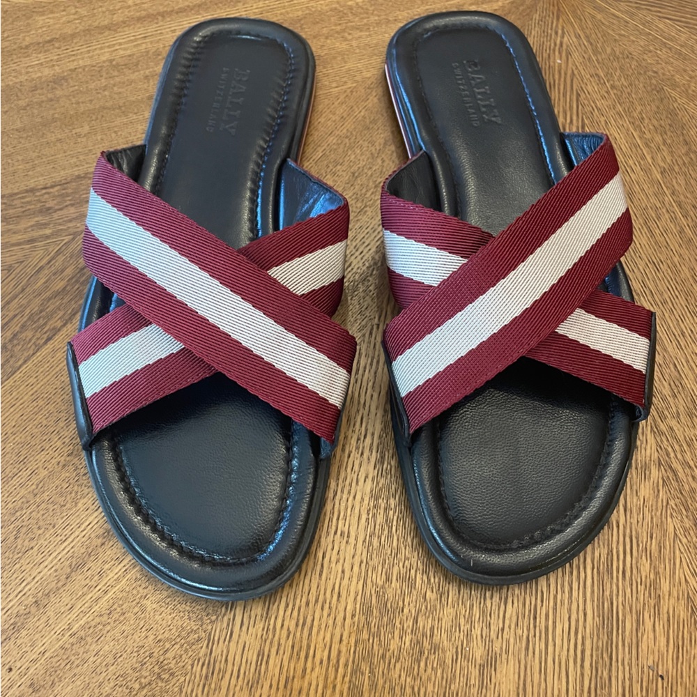 Bally's Bonks Leather and Strap size 9.5US Sandals Slipper